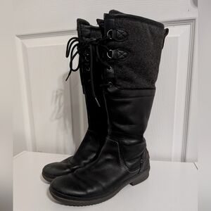 Ugg Elsa Womens Boots Tall Waterproof Leather US Black Size 8.5 1008438